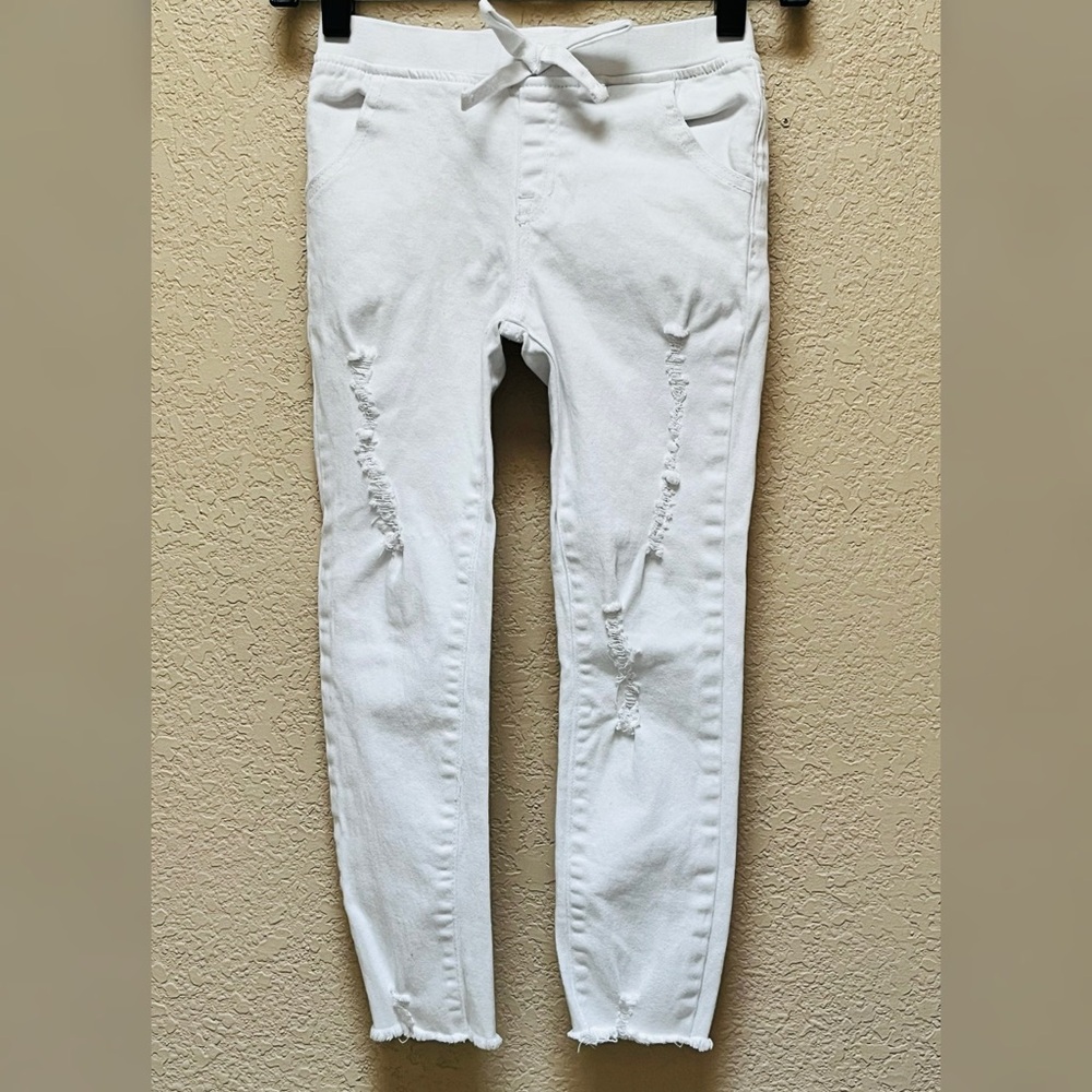 Girl Kidpik White Color Ripped Design  Skinny Jeans Size- S 7/8